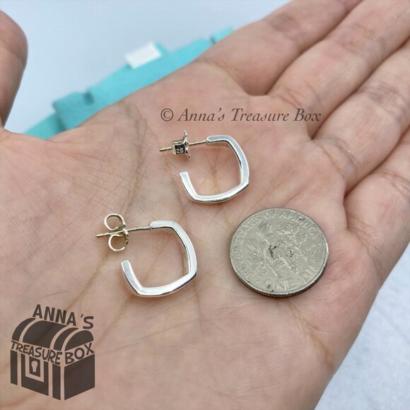 Tiffany & Co. 925 Silver Frank Gehry 14mm Torque Cube Earrings (bx, pch, ribbon) - Picture 5 of 6